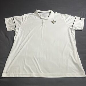 Nike Dri Fit New Orleans Saints Polo Shirt Mens 2XL/XXL NFL Training Equipment